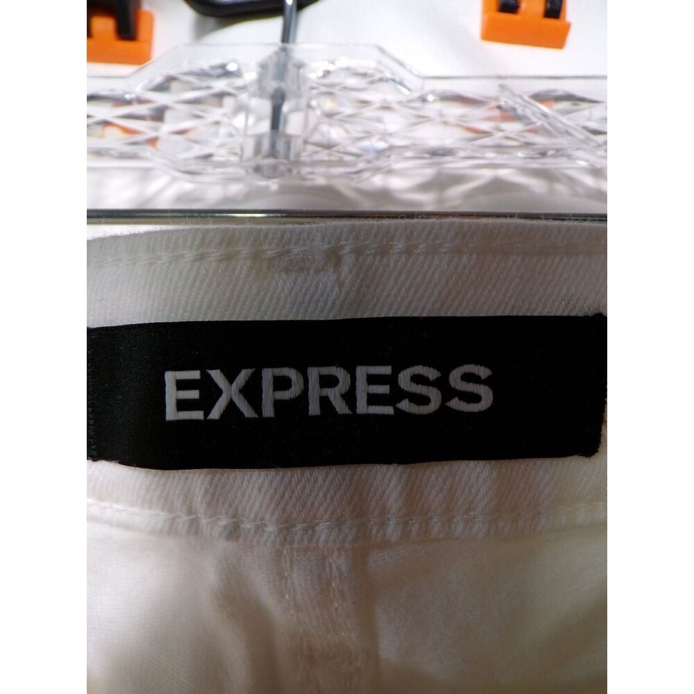 Express Women's White Mid Rise Ankle Legging Distressed Skinny Jeans 4S - Picture 3 of 5